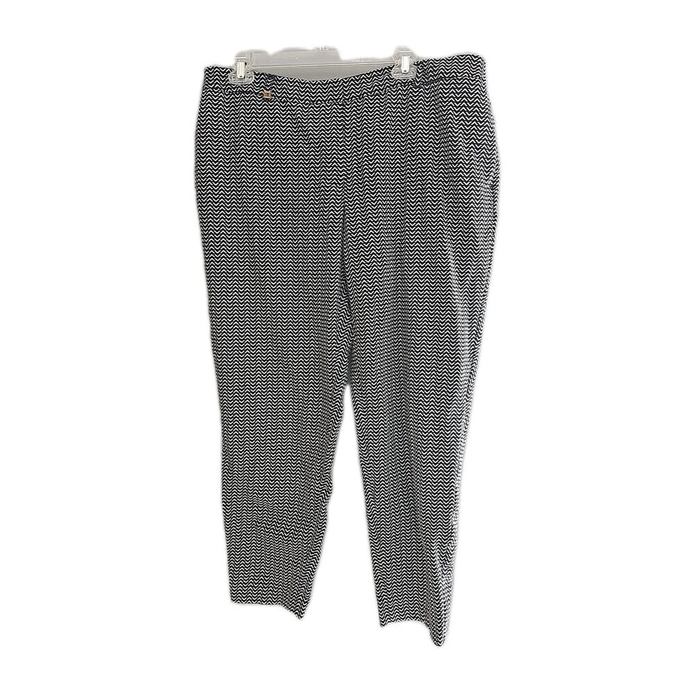 White House Black Market Black Chevron Career Taper Ankle Pants Womans Size 14R